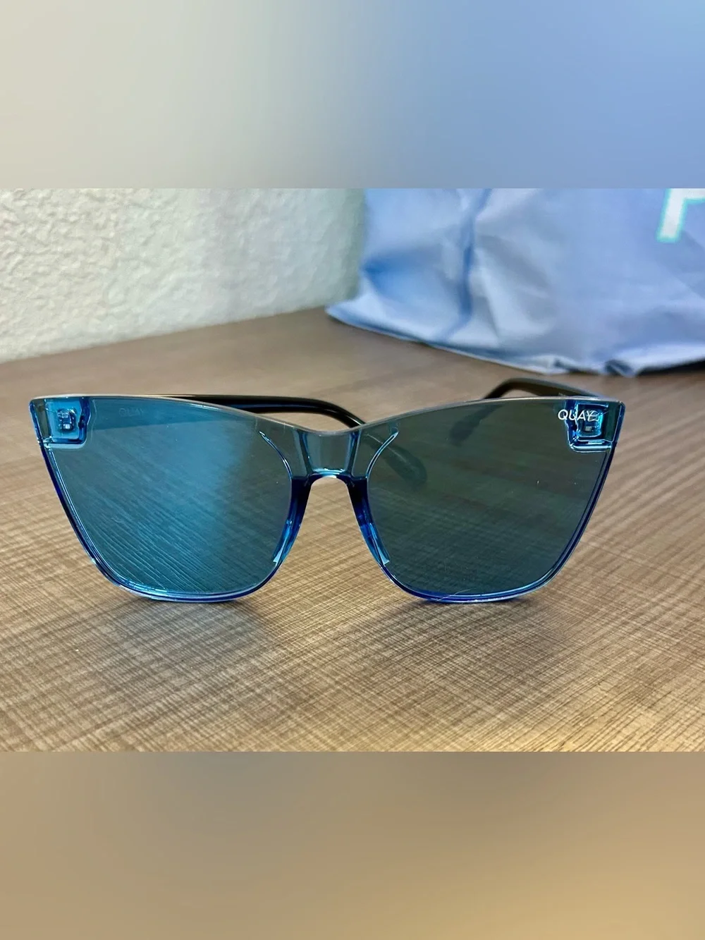 Quay Australia Blue Come Thru Sunglasses